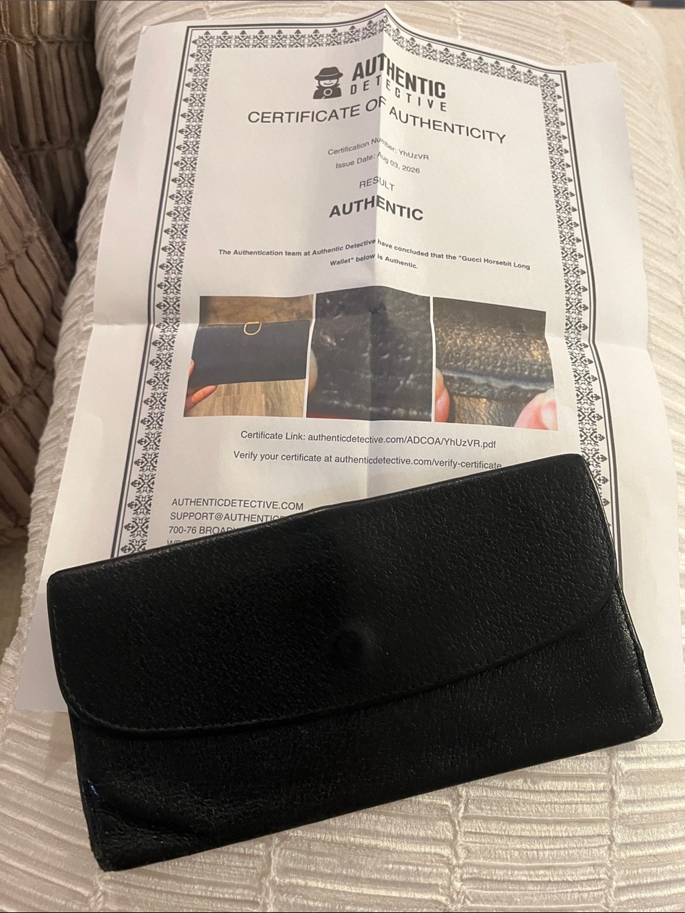 Vintage Gucci Black Leather Long Wallet with Gold D-Ring - Picture 2 of 13